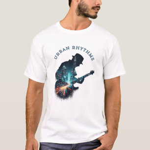 "Urban Rhythms - Cityscape Guitar Music T-Shirt" T-Shirt