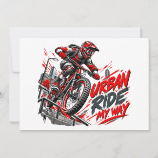Urban Ride My Way – Extreme City Mountain Biking Thank You Card