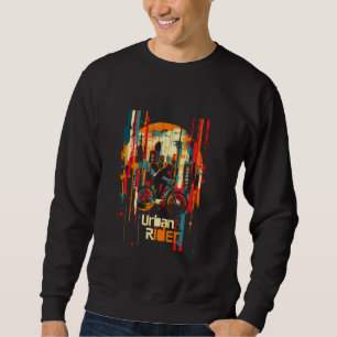 Urban Rider Artistic Cityscape Sweatshirt