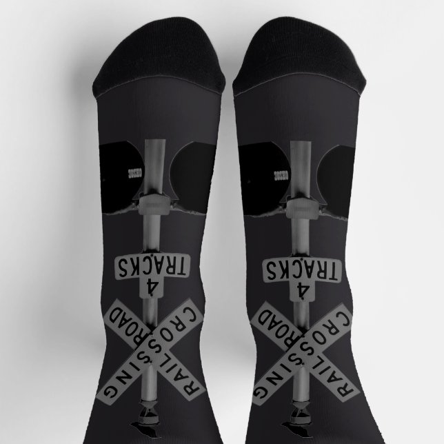 Urban Rustic Cityscape Waiting Crow Socks (Top)