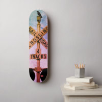 Urban Rustic Muted Crow Train Skateboard