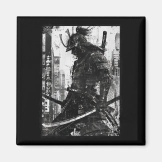 Urban Samurai Warrior Grunge Japanese Streetwear Magnet
