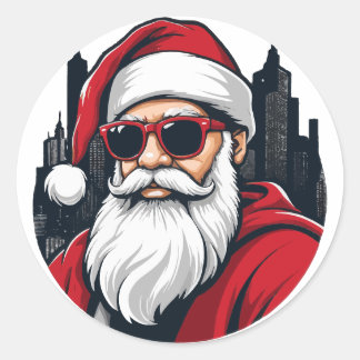 Urban Santa 3 Classic Round Sticker