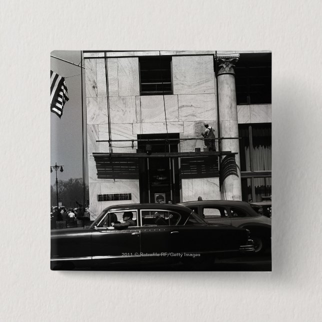 Urban scene in USA 2 Inch Square Button (Front)