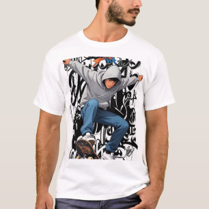Urban Skateboard Graffiti Street Style T-Shirt