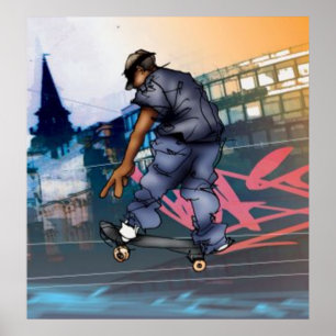 Urban Skateboarder Poster