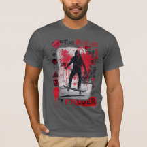 Urban Skater – Red Grunge Street Art T-Shirt