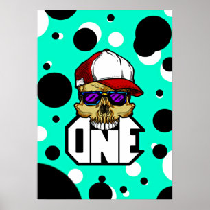 Urban Skull Pop Art Illustration Poster