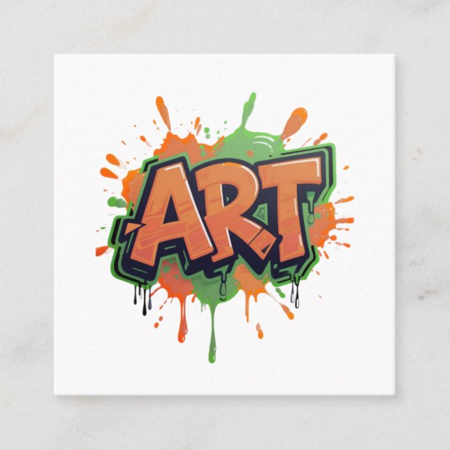 Urban Splash Art Graffiti Pulse Bold Street Expres Square Business Card (Front)