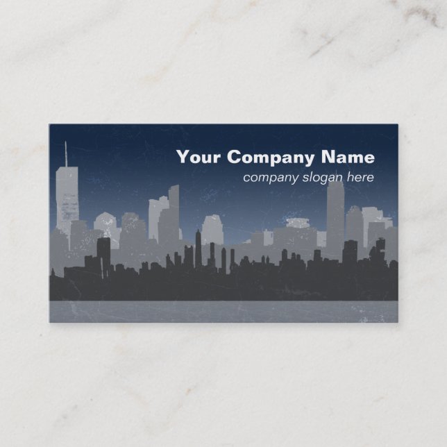 Urban Sprawl distressed Business cards (blue) (Front)