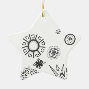urban star 1 MERRY CHRISTMAS m3galleryStudio Ceramic Ornament