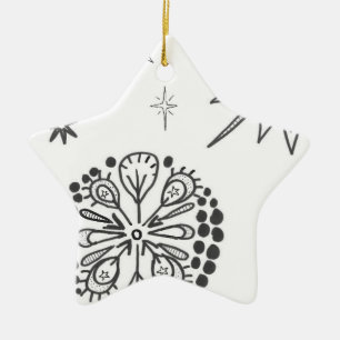 urban star 5 MERRY CHRISTMAS m3galleryStudio Ceramic Ornament