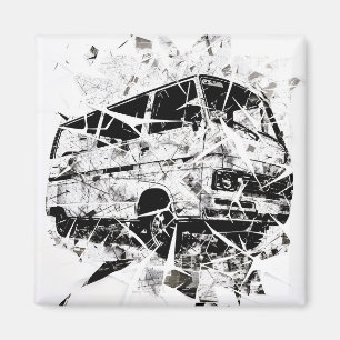 Urban Street Art Abstract Shattered Vintage Van Magnet