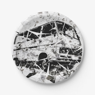 Urban Street Art Abstract Shattered Vintage Van Paper Plate
