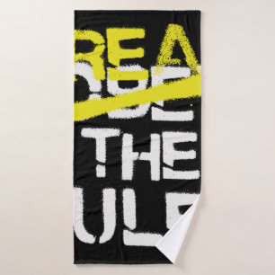 Urban street art break the rules stencil graffiti bath towel