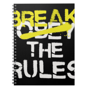 Urban street art break the rules stencil graffiti  notebook