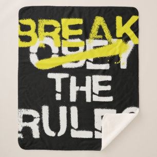 Urban street art break the rules stencil graffiti  sherpa blanket