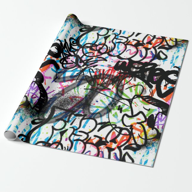 Urban street art Graffiti art pattern  Wrapping Paper (Unrolled)