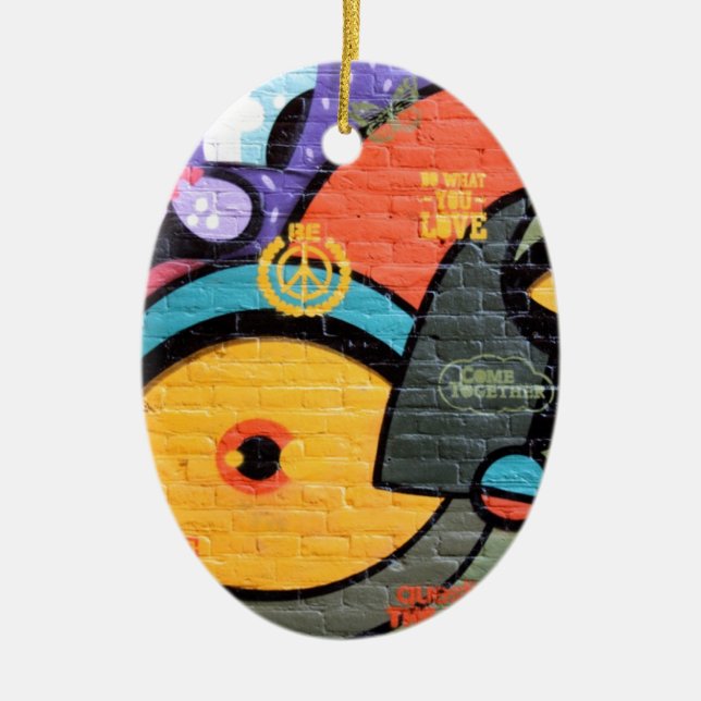 Urban Street Art-Graffiti Ceramic Ornament (Front)