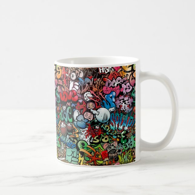 Urban street art Graffiti characters pattern Coffee Mug (Right)