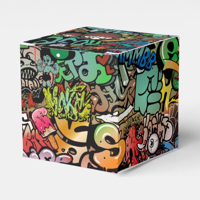 Urban street art Graffiti characters pattern Favor Box (Front Side)