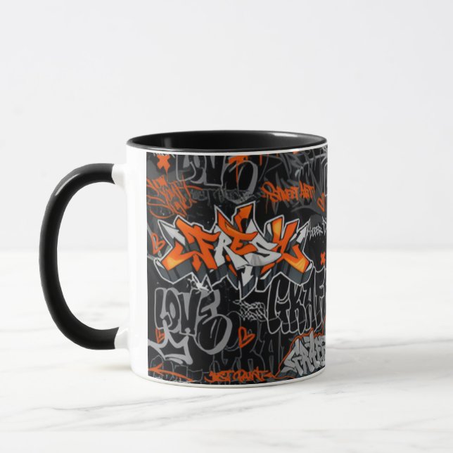 Urban Street Art Graffiti Collage  Mug (Left)