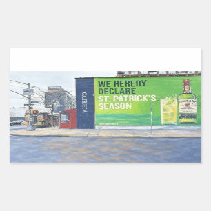 Urban Street Scene with St. Patrick’s Season Mural Sticker