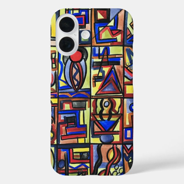 Urban Street Two-Hand Painted Abstract Geometric  Case-Mate iPhone Case (Back)