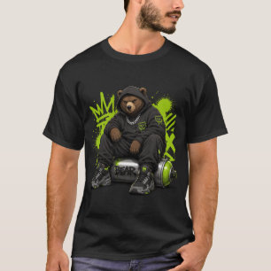 Urban Streetwear Bear Graphic Tee for Skate & Hip 