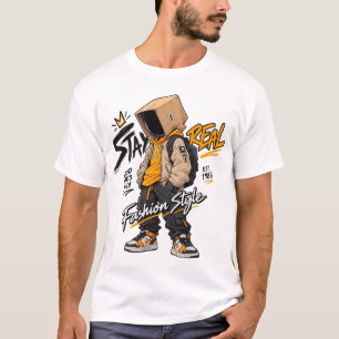 Urban Streetwear Fashion Character – Cool Graffiti T-Shirt
