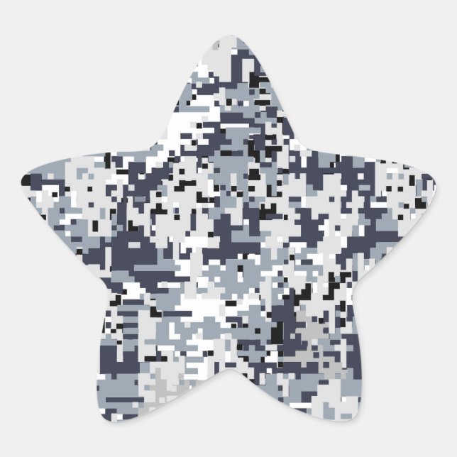 Urban Style Digital Camouflage Decor Star Sticker (Front)