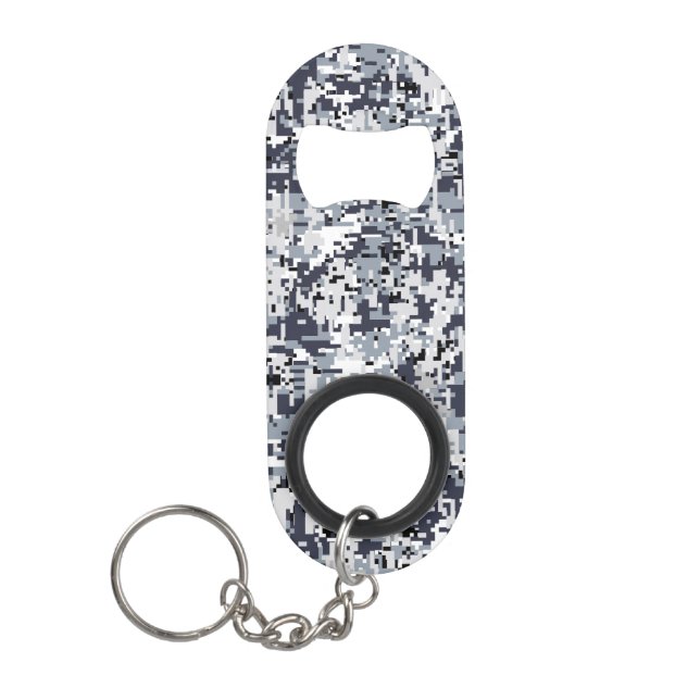 Urban Style Silver Digital Camouflage Mini Bottle Opener (Front)