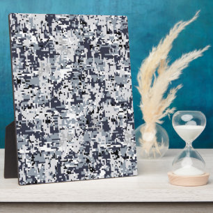 Urban Style Silver Digital Camouflage Plaque
