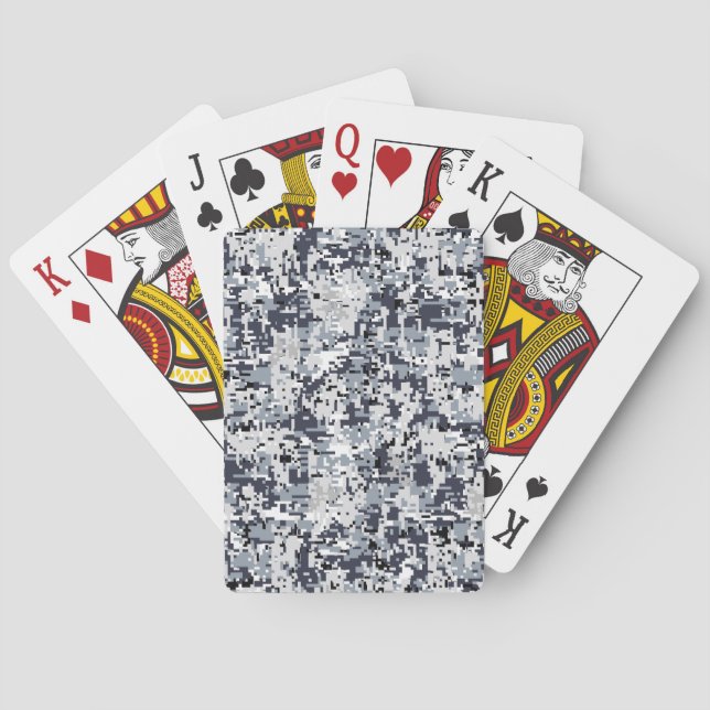 Urban Style Silver Digital Camouflage Playing Cards (Back)