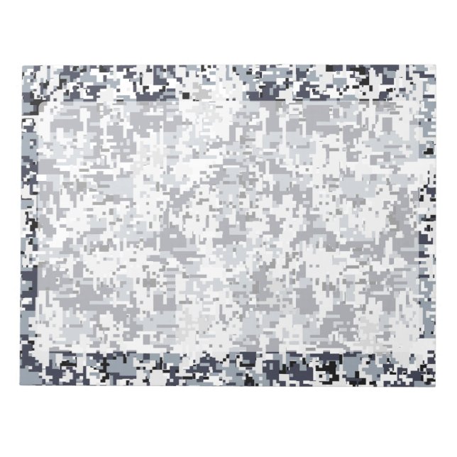 Urban Style Silver Grey Digital Camouflage Notepad (Front)