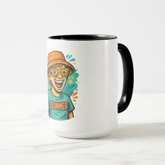 Urban Summer Vibes Cartoon Tee – Bright & Fun Stre Mug (Front Right)