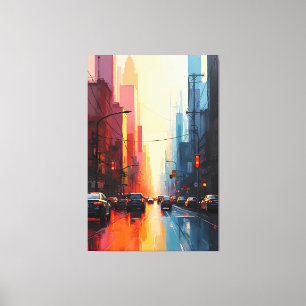  Urban Sunset Reflections Canvas Print