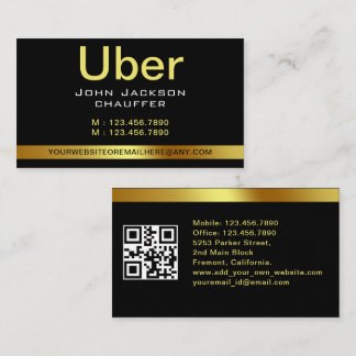 Urban Taxi Driver Chauffeur Yellow stripe QR CODE Business Card