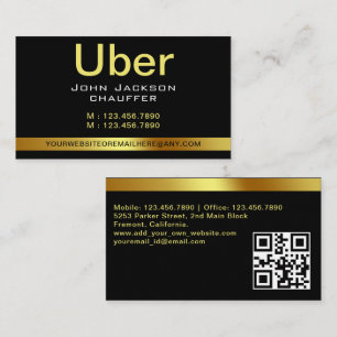 Urban Taxi Driver Chauffeur Yellow stripe QR CODE Business Card