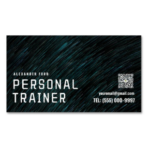 Urban texture background green Personal Trainer  Magnetic Business Card