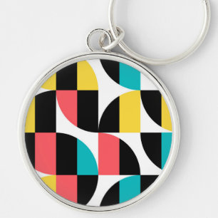 Urban, trendy, colorful, modern graphic pattern keychain