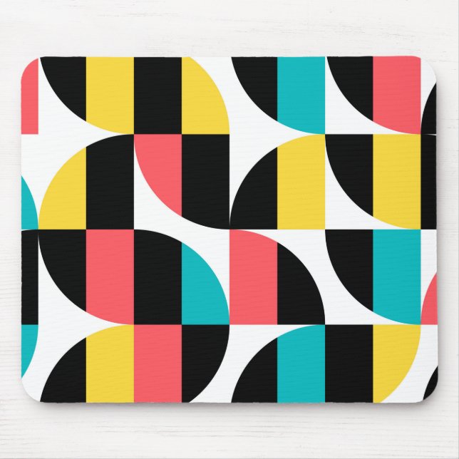 Urban, trendy, colorful, modern graphic pattern mouse pad (Front)