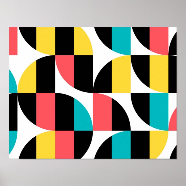 Urban, trendy, colorful, modern graphic pattern poster (Front)