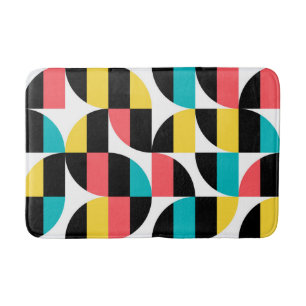 Urban, trendy, colourful, modern graphic pattern bath mat