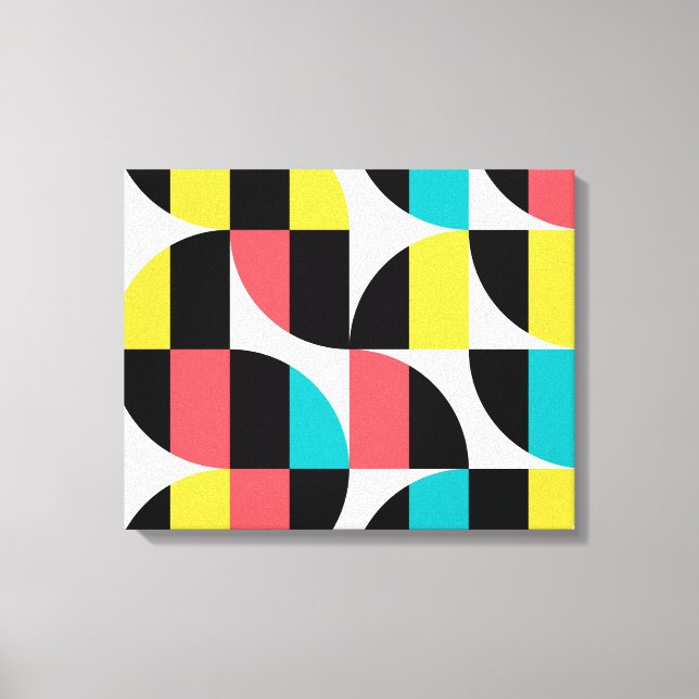 Urban, trendy, colourful, modern graphic pattern canvas print (Front)