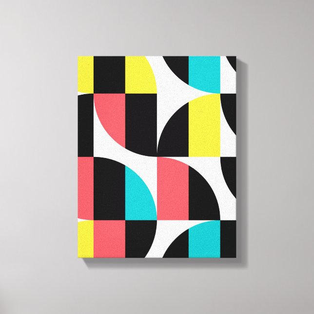 Urban, trendy, colourful, modern graphic pattern canvas print (Front)