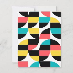 Urban, trendy, colourful, modern graphic pattern card