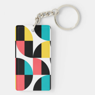 Urban, trendy, colourful, modern graphic pattern keychain