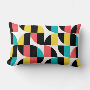 Urban, trendy, colourful, modern graphic pattern lumbar pillow