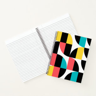 Urban, trendy, colourful, modern graphic pattern notebook
